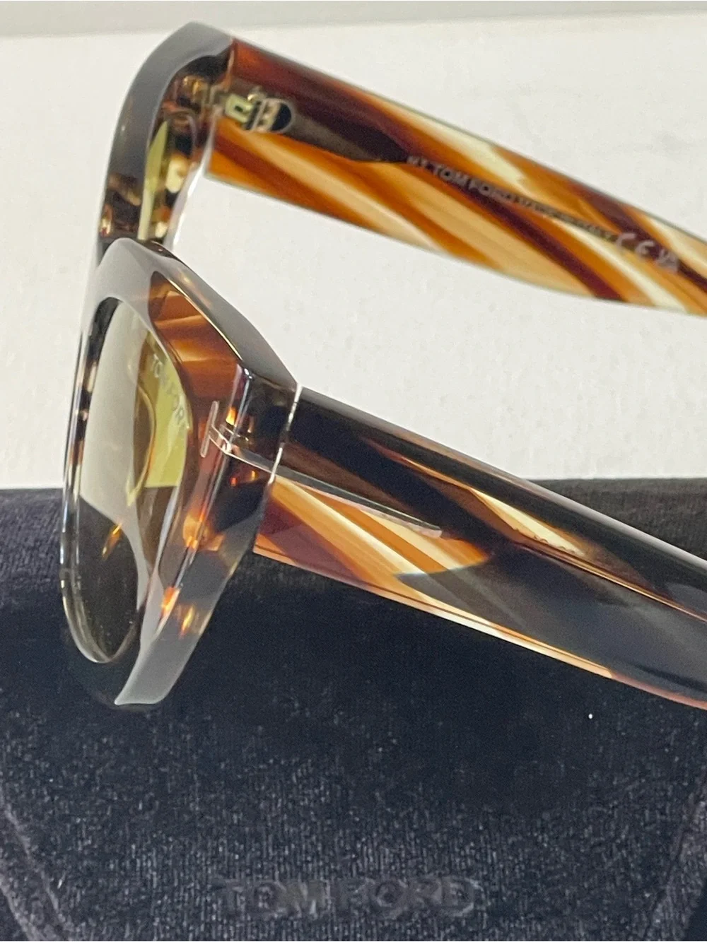 NIB TOM FORD ATHENA TF 1190 53E CAT EYE STRIPED TORTOISESHELL LUXURY SUNGLASSES
